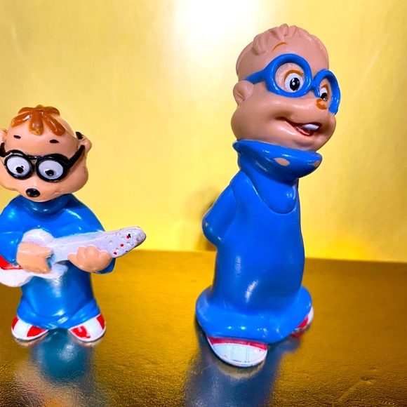 ALVIN AND THE CHIPMUNKS VTG 80s SIMON 3.25” & SIMON PLAYING GUITAR PVC FIGURES - Picture 6 of 11